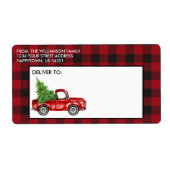 Red Buffalo  Truck Holiday Mailing Etiket (Voorkant)