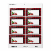 Red Buffalo  Truck Holiday Mailing Etiket (Full Sheet)