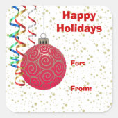 Red Bulb Christmas Gift Label (Voorkant)