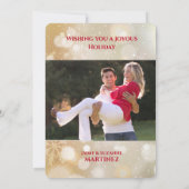 Red Bulbs Feliz Navidad-fotosjabloon voor kerstmis (Achterkant)