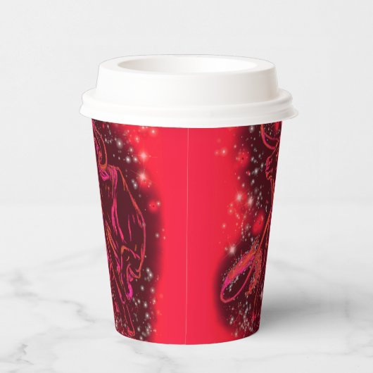 Red Bull die in Sterrennacht document koppen lopen Papieren Bekers (Rechts)