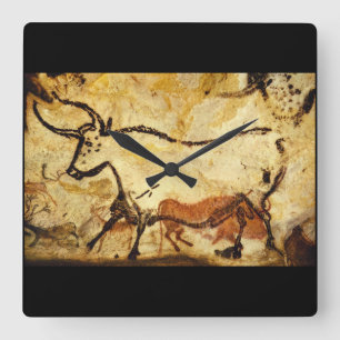 Red Bull', Lascaux, Dordogne_Art of Antiquity Vierkante Klok
