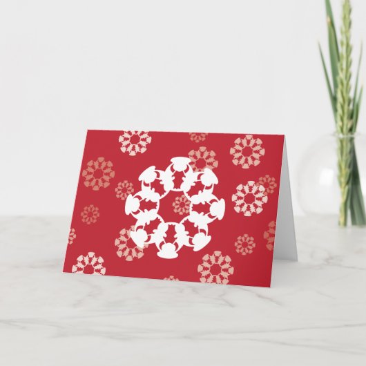 Red Bull snowflake-design wenskaart Feestdagen Kaart (Voorkant)