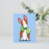 Red Bull Terrier Lets Play Briefkaart (Staand voorkant)