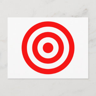Red Bullseye Target Briefkaart