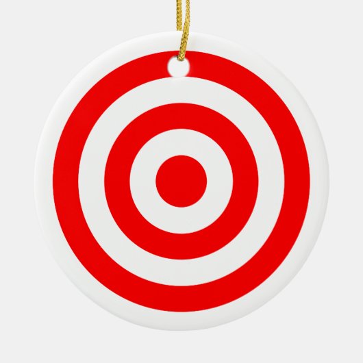 Red Bullseye Target Keramisch Ornament (Voorkant)