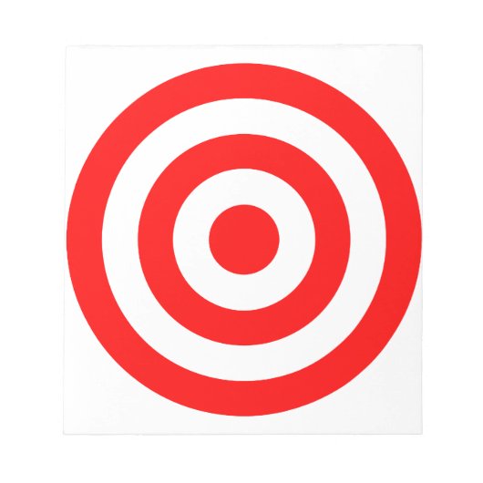 Red Bullseye Target Notitieblok (Voorkant)
