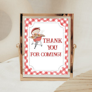 Red Burger BBQ Baby shower Bedankt voor het komen Poster