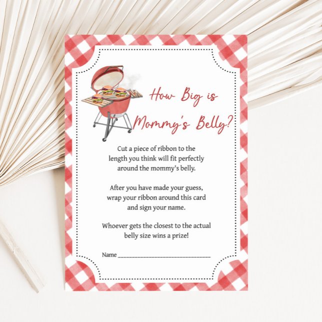 Red Burger BBQ Baby Shower How Big Is Game (Burger BBQ Baby Shower Game)