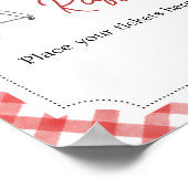 Red Burger BBQ Baby shower Luier Raffle Poster (Hoek)