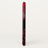 RED BURGUNDY BLACK DAMASK GEM STONE MONOGRAM Case-Mate iPhone CASE (Achterkant / rechts)