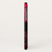 RED BURGUNDY BLACK DAMASK GEM STONE MONOGRAM Case-Mate iPhone CASE (Achterkant/links)