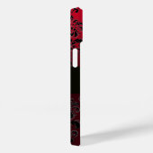 RED BURGUNDY BLACK DAMASK GEM STONE MONOGRAM Case-Mate iPhone CASE (Achterkant / Rechts)