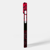 RED BURGUNDY BLACK DAMASK GEM STONE MONOGRAM Case-Mate iPhone CASE (Achterkant / Links)
