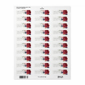 Red Burgundy Blush Blue Floral Bunch Adres Etiket (Full Sheet)