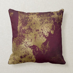 Red Burgundy Distress Grungy Gold Vip Kussen
