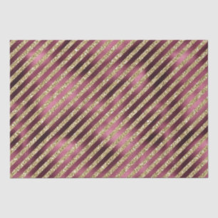 Red Burgundy Gold Glitter Stripes Tissuepapier