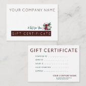 Red Burgundy Green Christmas Certificat cadeau de  (Devant / Derrière)