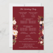 Red Burgundy Marsala Floral Wedding Programme (Dos)