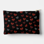 Red Burgundy Silver Glitter Hearts on Black Etui (Achterkant)