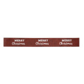 Red Burlap Fabric Labels Rustic Merry Kerstmis Lint (Voorkant)