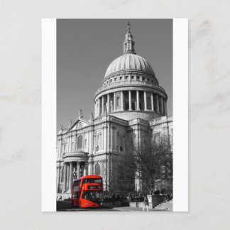 Red Bus bij St Paul's Cathedral Briefkaart