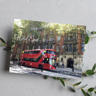 Red Bus in LONDON West End Kensington fotografie Briefkaart