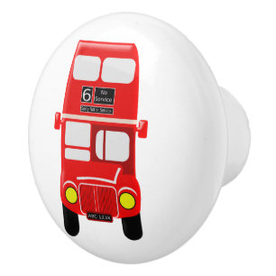 Red Bus-ontwerp Keramische Knop