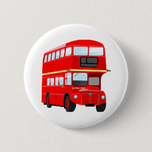 Red Bus Ronde Button 5,7 Cm