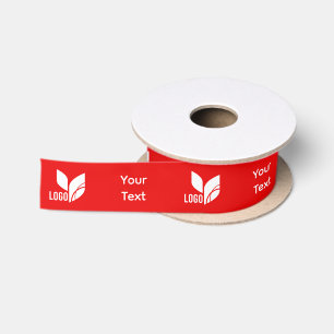 Red Business Logo en aangepaste tekst Lint
