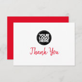 Red Business Logo en Bericht Dank u kaart (Voorkant / Achterkant)
