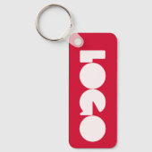 Red Business Logo & QR-code, bedrijf Horizontal Sleutelhanger (Voorkant)
