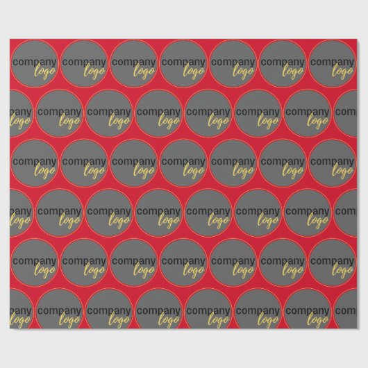 RED BUSINESS LOGO REPEATING PATTERN KLANTENCADEAU CADEAUPAPIER (Vlak)