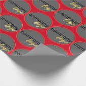 RED BUSINESS LOGO REPEATING PATTERN KLANTENCADEAU CADEAUPAPIER (Hoek)