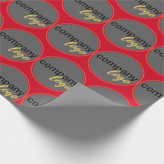 RED BUSINESS LOGO REPEATING PATTERN KLANTENCADEAU CADEAUPAPIER (Hoek)