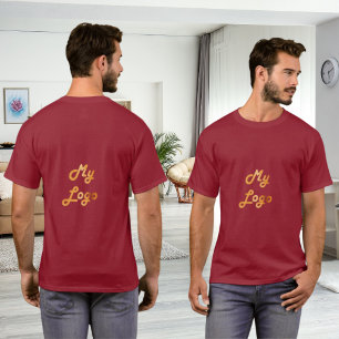 Red business logo t-shirt