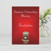 Red Business Meeting Invitation Change Logo (Debout devant)