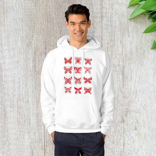 Red Butterflies Mannen Hoodie