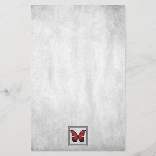 Red Butterfly — Aangepaste schrijfbenodigdheden Briefpapier (Achterkant)