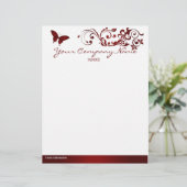 Red Butterfly Gepersonaliseerd Briefhoofd (Staand voorkant)