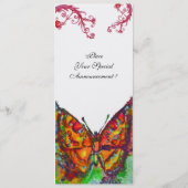 RED BUTTERFLY Gold Yellow Floral White Programme (Dos)