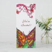 RED BUTTERFLY Gold Yellow Floral White Programme (Debout devant)