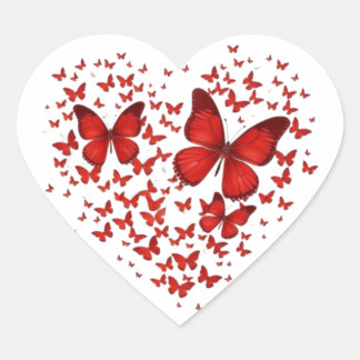Red Butterfly Heart – A Symbol of Passion and Love Hart Sticker