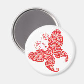 Red Butterfly Magnet Magneet (Voorkant / Achterkant)
