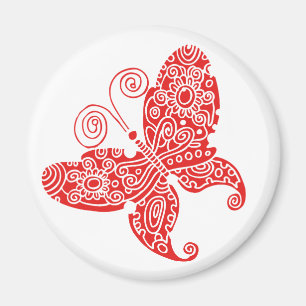 Red Butterfly Magnet Magneet