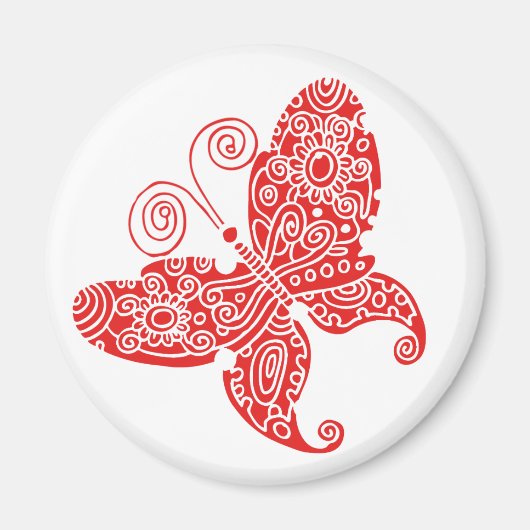 Red Butterfly Magnet Magneet (Voorkant)
