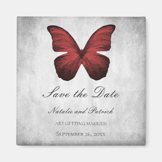 Red Butterfly sparen de Magnet van de Datum Magneet (Voorkant)