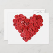 Red Button Heart Briefkaart (Voorkant / Achterkant)
