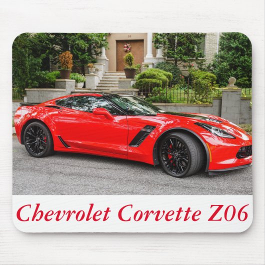 Red C7 Chevrolet Corvette Muismat (Voorkant)