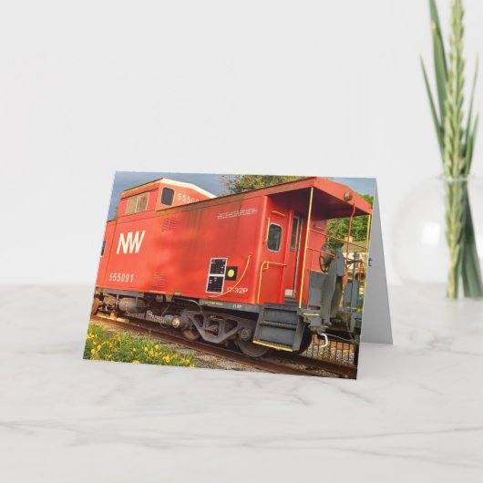 Red Caboose Custom Dank u kaart (Voorkant)